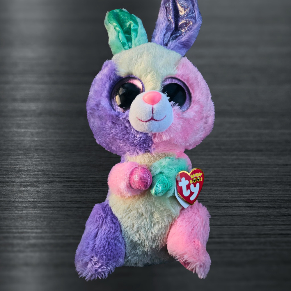 Ty Beanie Boos Toy, Purple & Pink Bloom the Bunny 11 inch plush